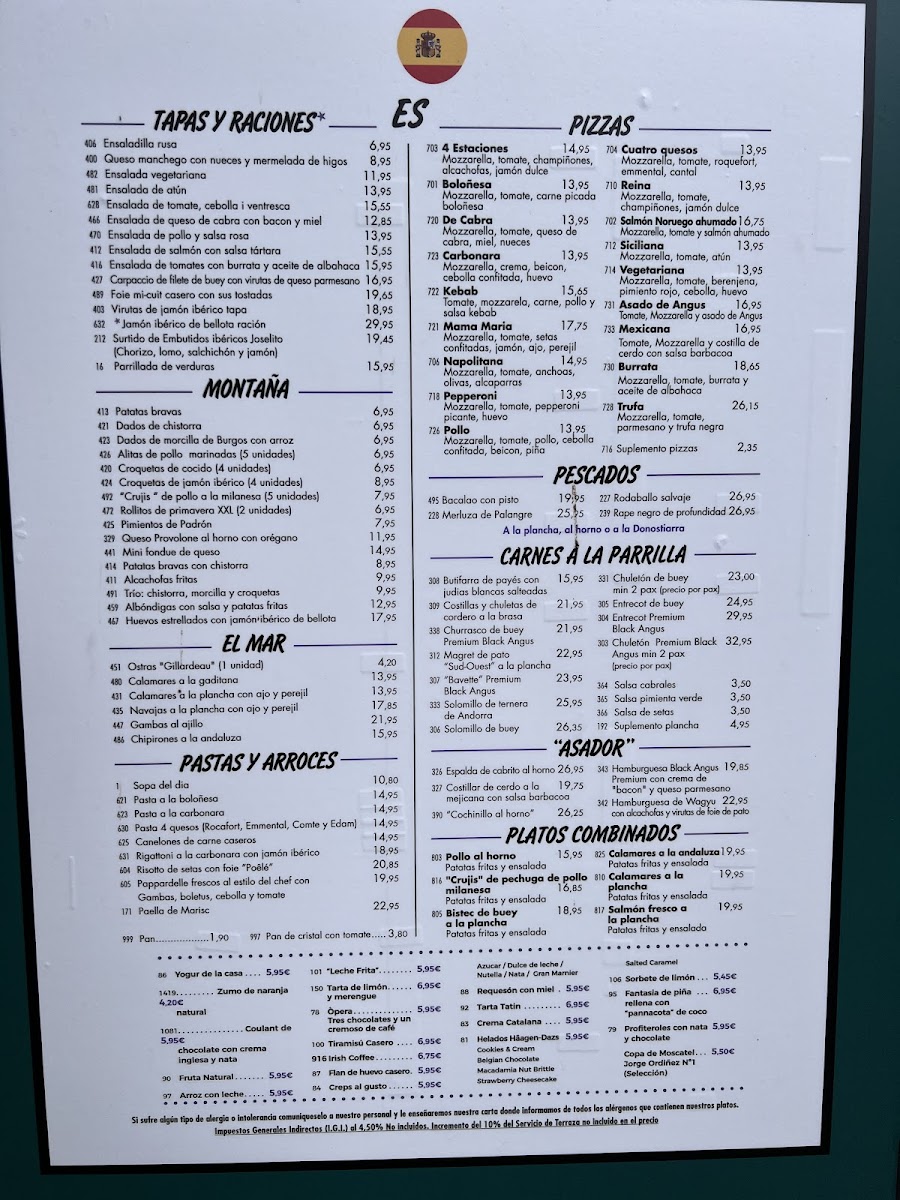 Menu Restaurant Mama Maria | Andorra-2